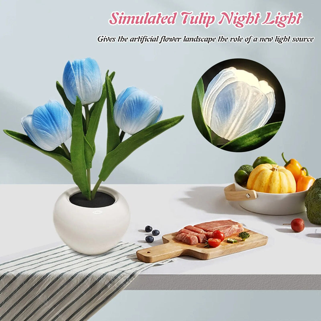 LED Tulip Table Lamp Bedside Night Light-Flowers-Arlik interiors