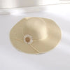 Spring and Summer Round Top Sun Flower Straw Hat for Outdoor-Hats-Bennys Beauty World