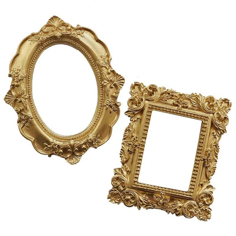 Golden Retro Photo Frame Nail Art Jewelry Decoration Home Decoration Photography Background Shooting Photo Props-Arlik interiors