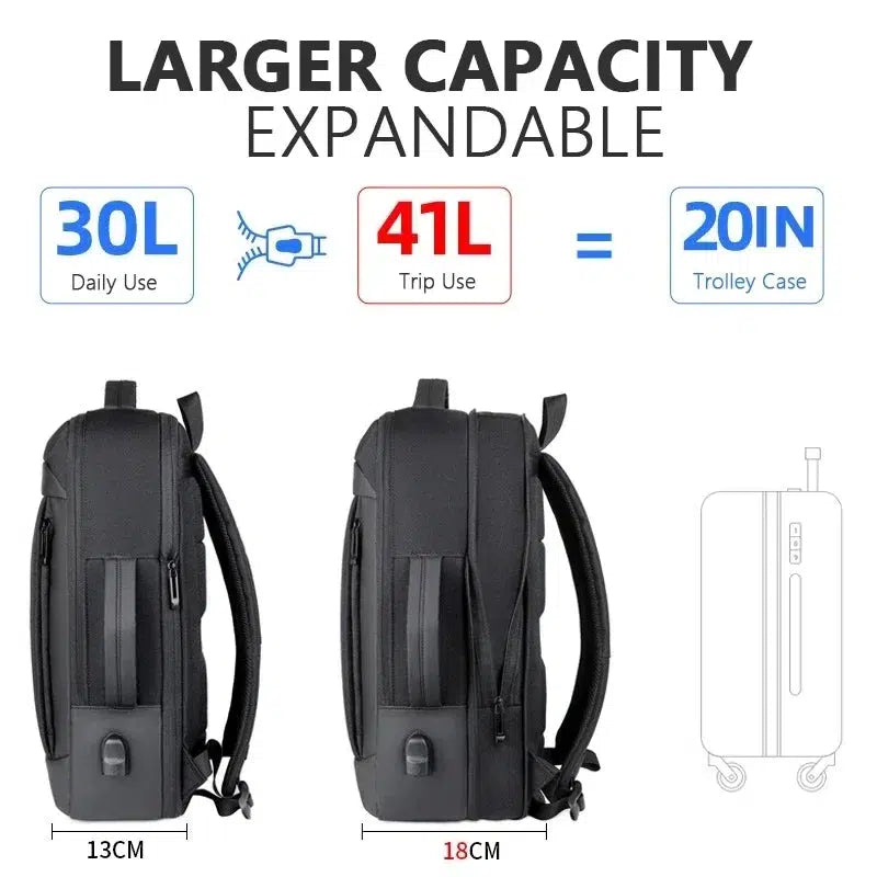 Laptop Backpack Men Expandable Waterproof Bag-bag-Bennys Beauty World
