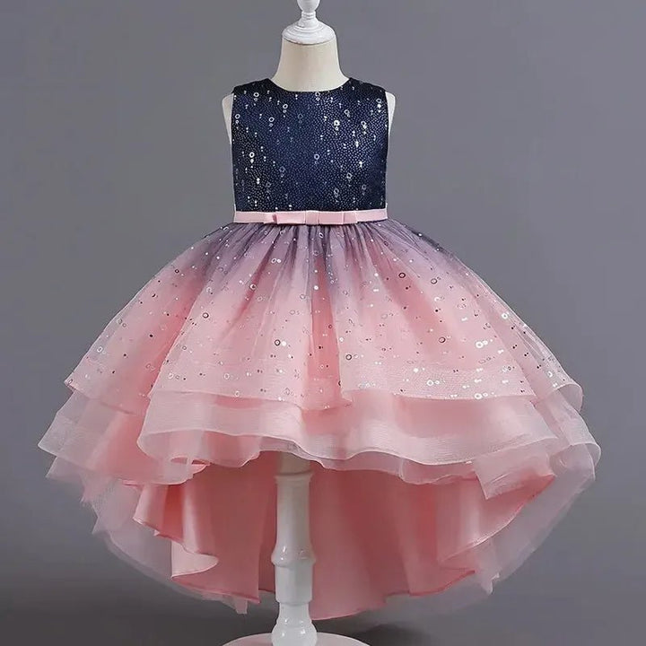 Girls Sequin Princess Dress – Sleeveless Formal Gown (Ages 3–14) - Bennys Beauty World