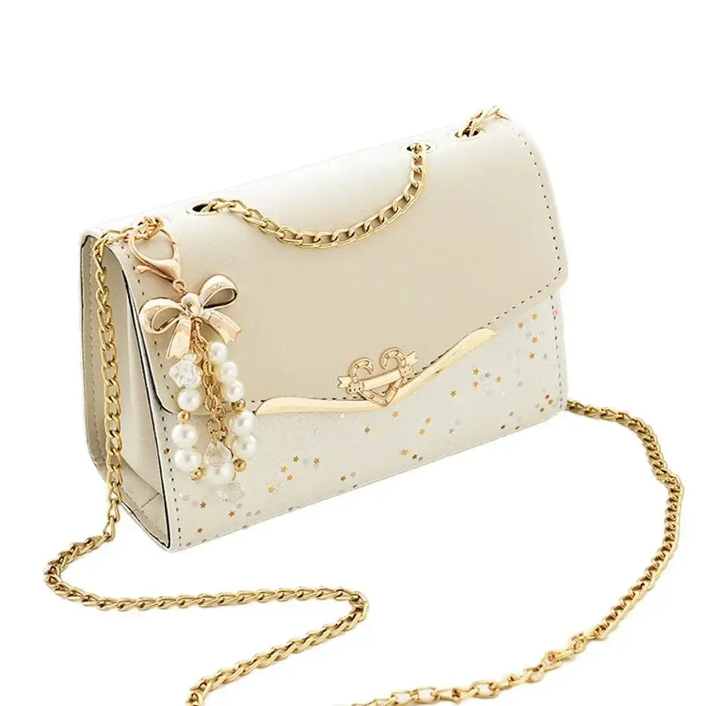 Women's Sequin Shoulder Bag – PU Leather Flap Crossbody Handbag with Tassel-bag-Bennys Beauty World