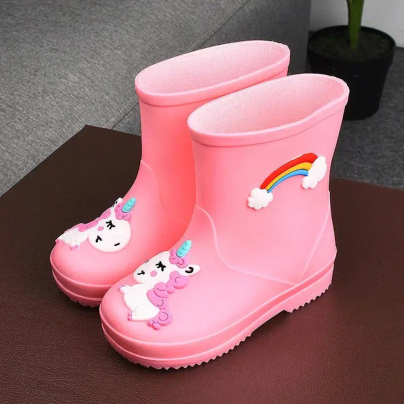 Kids Rain Boot Baby Boys And Girls PVC Non-slip Outdoor Cartoon Boots-Bennys Beauty World