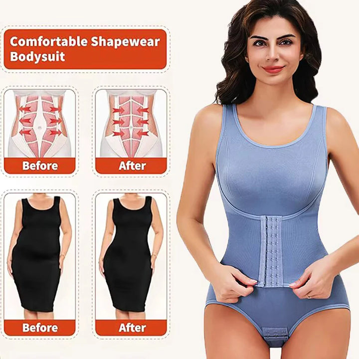Bodysuit Shapewear With Zipper Belt For Women