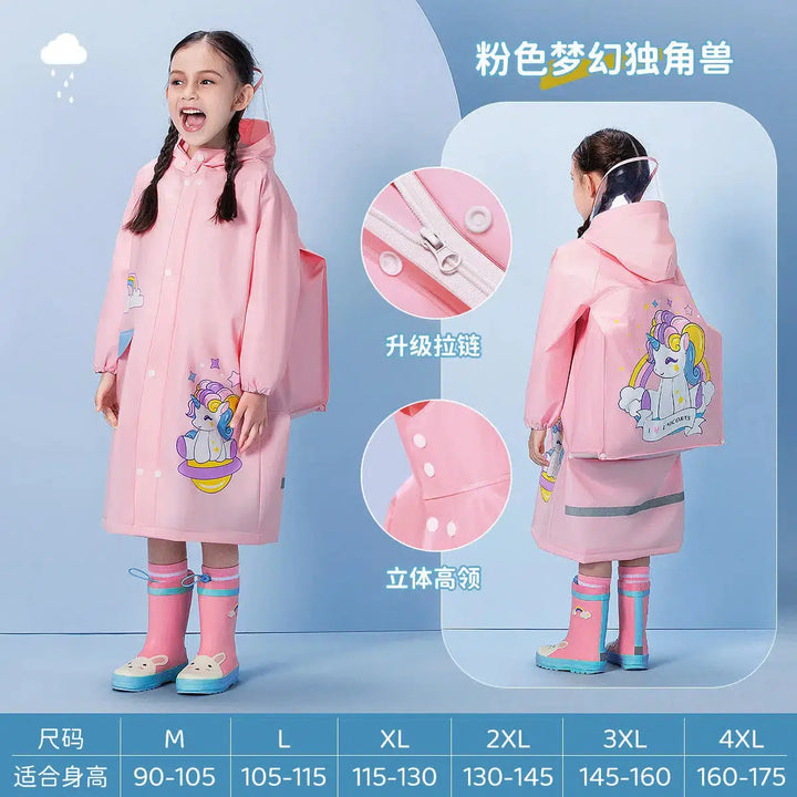 Waterproof Kids Rain Coat Portable Cartoon Rainwear Suit-Suit-Bennys Beauty World