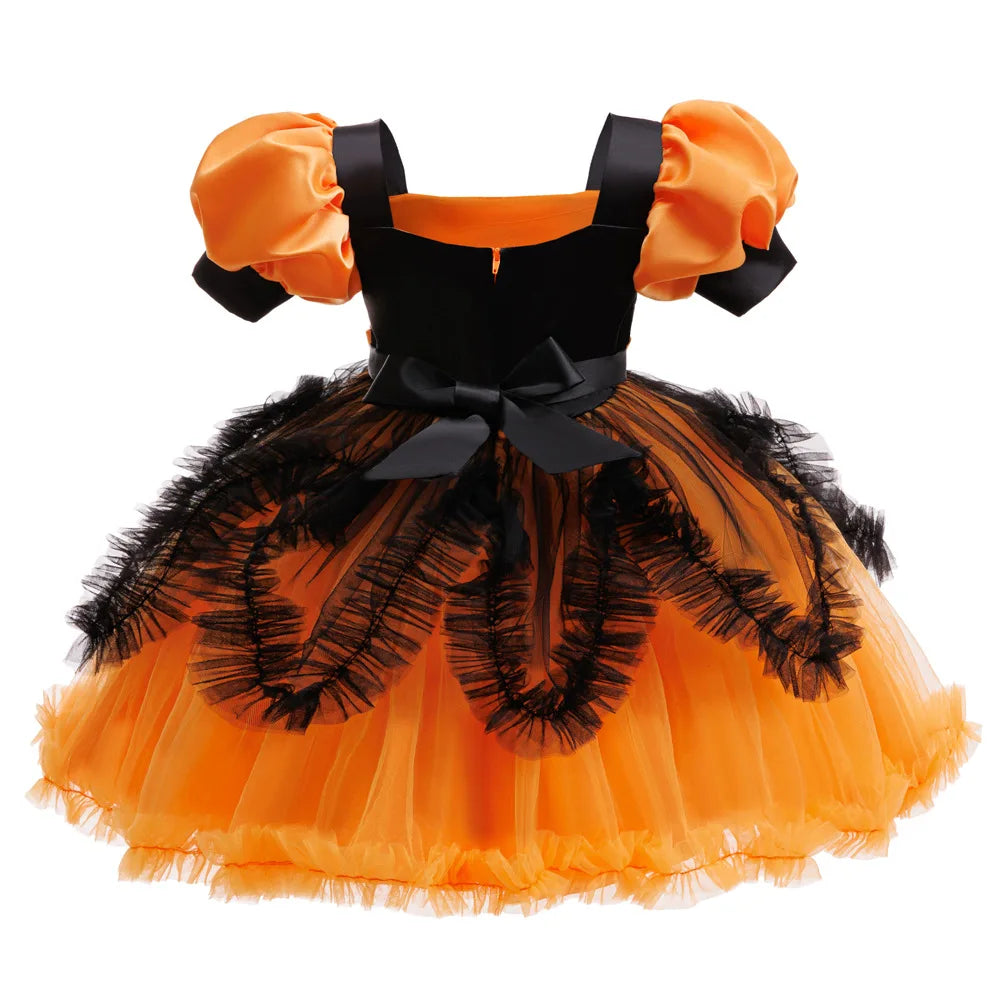 Halloween costume girls cosplay dress + pumpkin full set