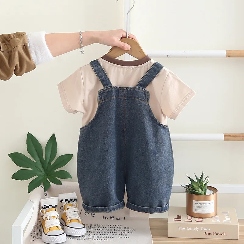 Summer Baby Boys Clothes Suit Children T-Shirt Overalls-Bennys Beauty World