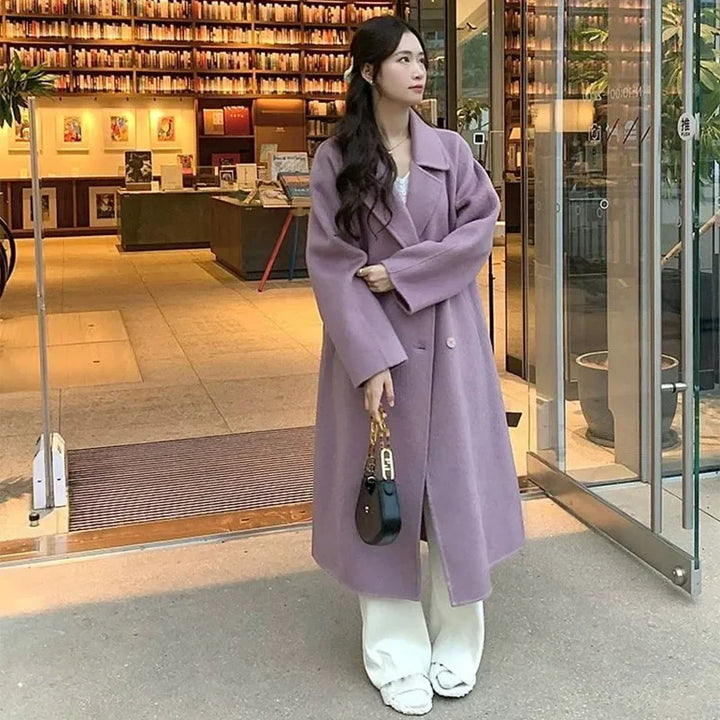 Winter Korean Style Women’s Mid-Long Woolen Coat