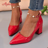 Luxury 7cm Chunky Heels Pumps Women Shoes-Shoe-Bennys Beauty World