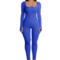 Solid Color Ribbed Yoga Jumpsuit-jumpsuit-Bennys Beauty World