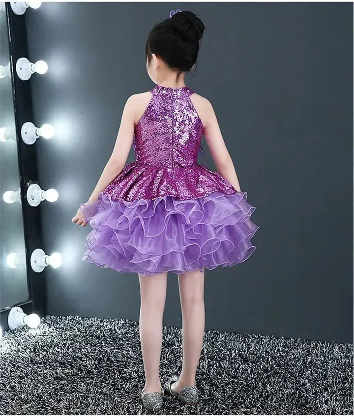 Girls Sequined Tutu Dance Dress – Princess Performance Costume for Kids - Bennys Beauty World