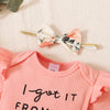 Newborn Baby Girl Clothes Ruffle Short Sleeved Romper Set-kids clothing-Bennys Beauty World