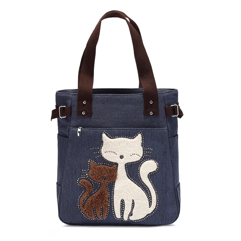 Large Capacity Vintage Shoulder Bag with Zipper