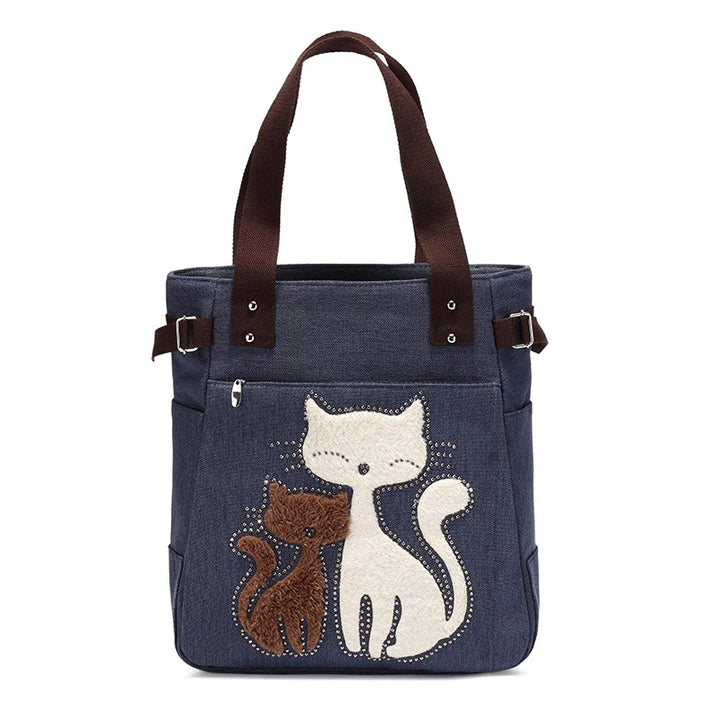 Large Capacity Vintage Shoulder Bag with Zipper