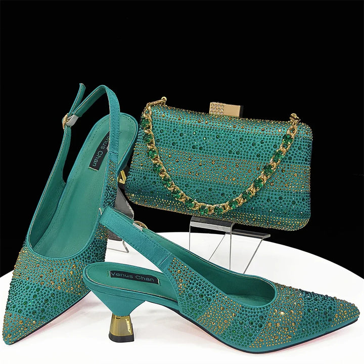 African Party Shoe and Bag Set Italian Shoes with Matching Bags