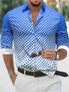 Men's gradient Long sleeve Shirt Lapel Street Vacation Print Clothing-Bennys Beauty World