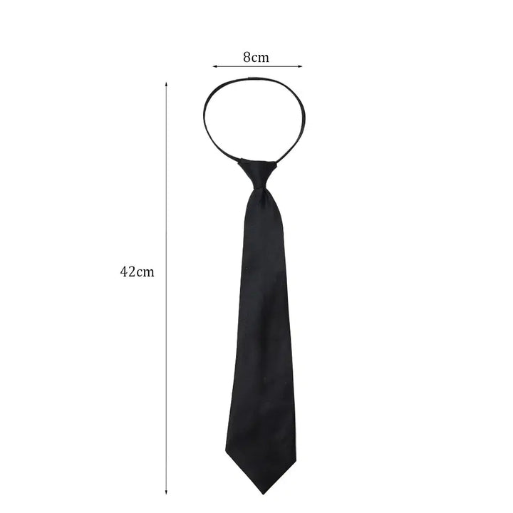 2/1pcs Unisex Black Simple Clip on Tie