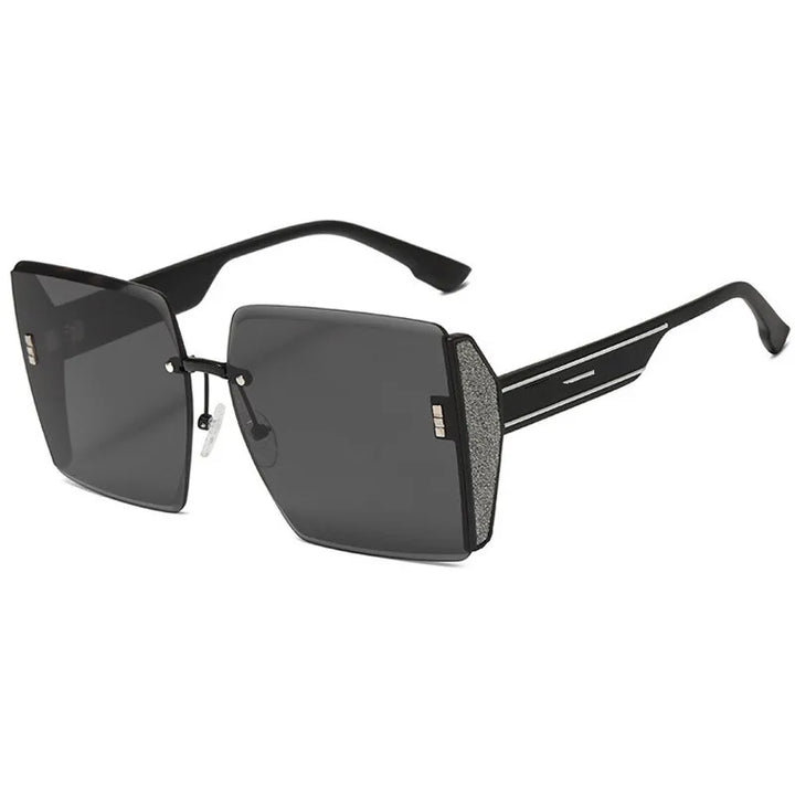 Vintage Square Frameless Sunglasses – Gradient Mirror Lenses for Women