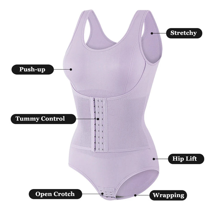 Bodysuit Shapewear With Zipper Belt For Women