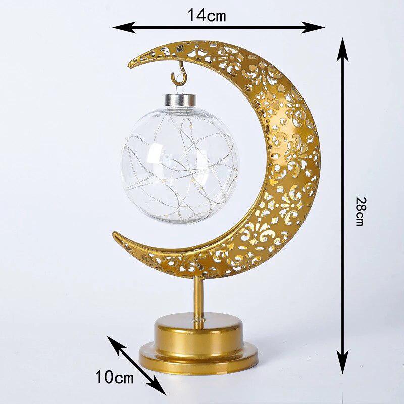 Ramadan LED Light Eid Mubarak Decoration 2023 Iron Art Moon Star for Home Ramadan Kareem Islamic Muslim Festival Party Supplies-Arlik interiors