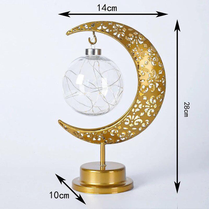 Ramadan LED Light Eid Mubarak Decoration 2023 Iron Art Moon Star for Home Ramadan Kareem Islamic Muslim Festival Party Supplies-Arlik interiors