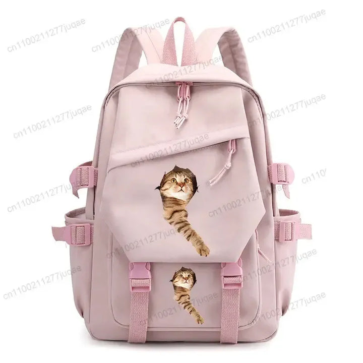 Back To School Cute Funny Cat Print Backpack-Backpack-Bennys Beauty World