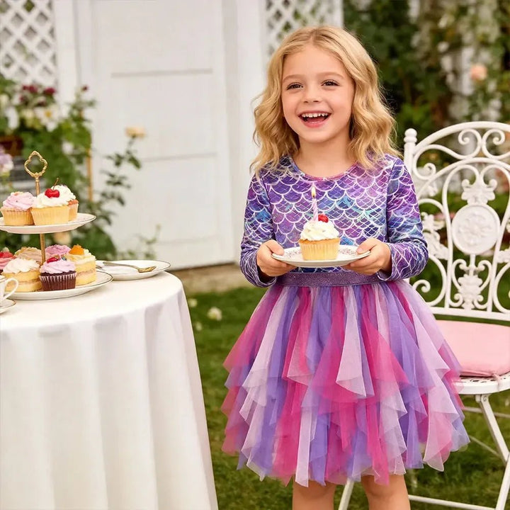 Girls Mermaid Princess Party Dress - Bennys Beauty World