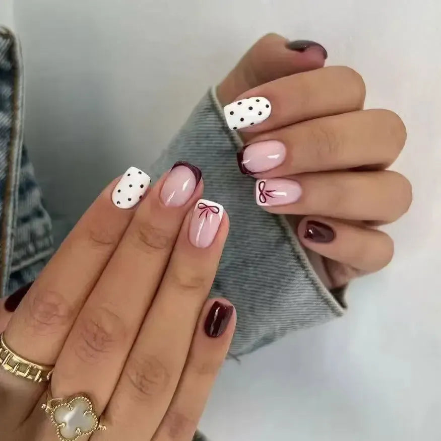 Short Square Press-On Nails – 24 Pcs Acrylic False Nail Tips | Bennys Beauty World-Nails-Bennys Beauty World