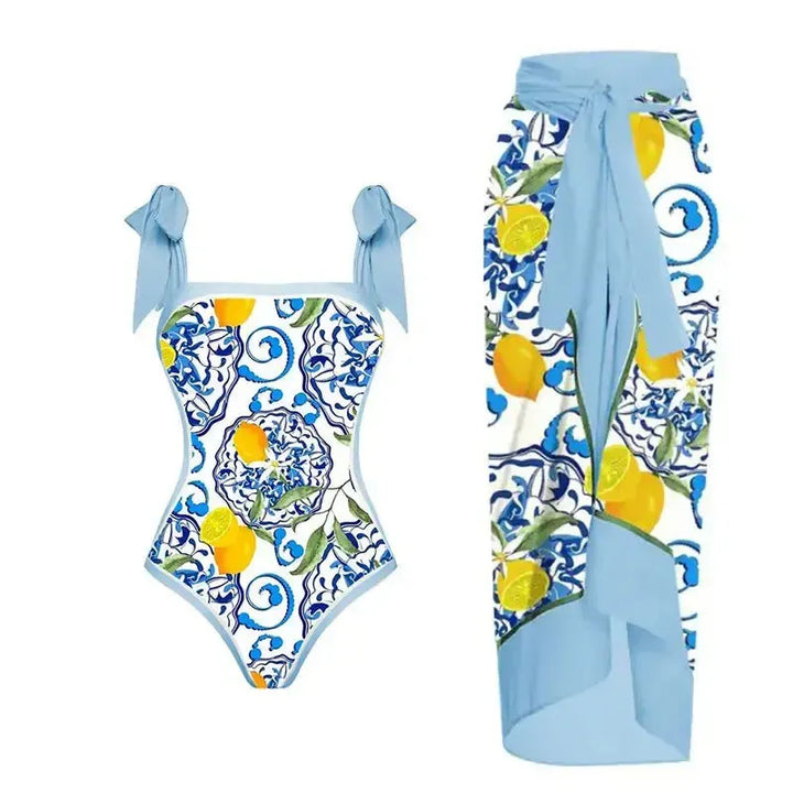 Women Bikini Set Floral Printed Ruffle Bikinis-Swimwear-Bennys Beauty World