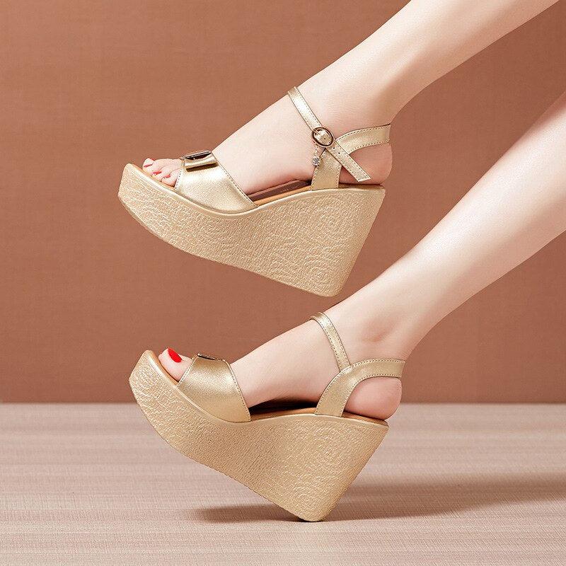 High Heel Wedge Sandals For Women-Shoes-Bennys Beauty World