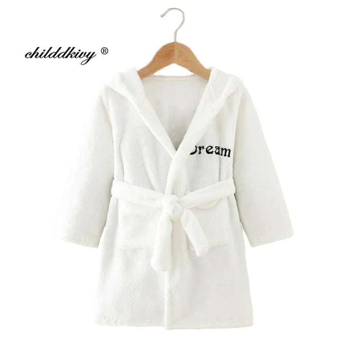 Kids Flannel Hooded Robe | Soft Cartoon Sleepwear | Ages 2–8