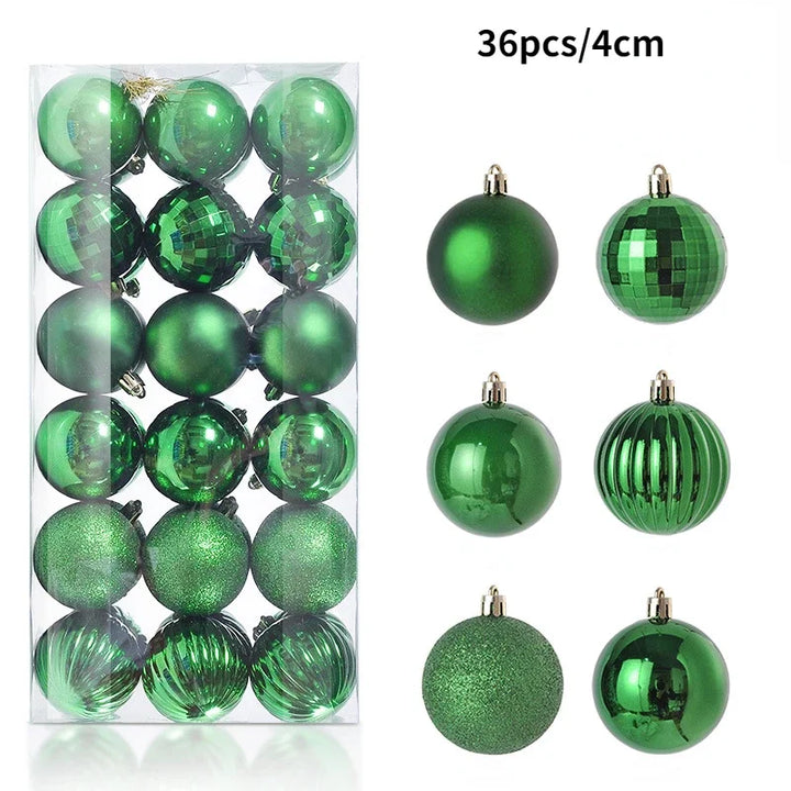 1Box 24/36pcs Christmas Ball Christmas Tree Ornament