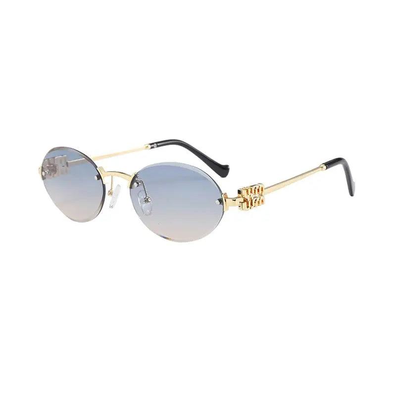 Oval Rimless Sunglasses | UV400 Anti-Glare Unisex Eyewear
