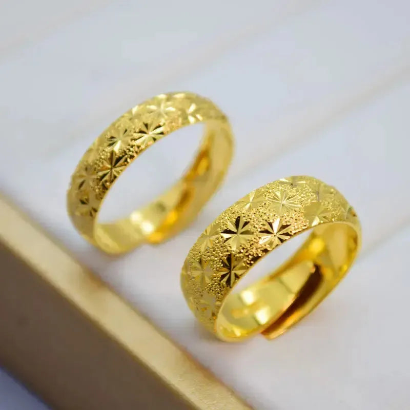 14K Gold Filled Gypsophila Ring – Fade-Free Wedding & Engagement Band for Men & Women-Ring-Bennys Beauty World