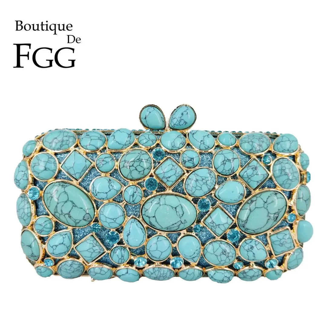Crystal Minaudière Evening Clutch Bag – Women's Luxury Glitter Purse for Wedding & Prom-Bag-Bennys Beauty World