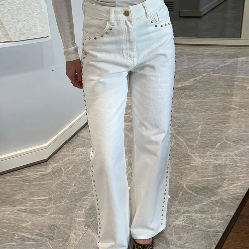 Beaded Women's Denim Jean Pants