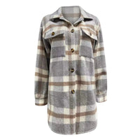 Women Plaid Jacket Long Sleeve Shirt