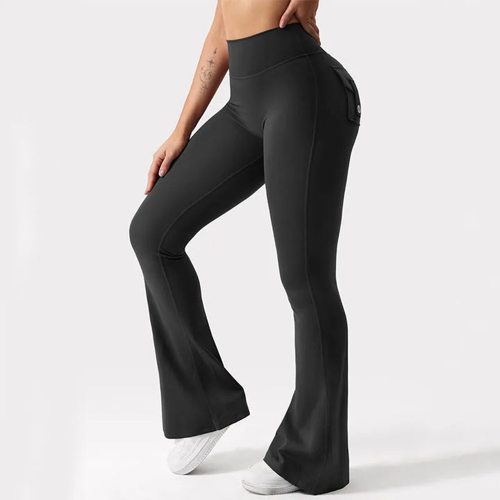 Women's Bell Bottom Yoga Leggings With pockets