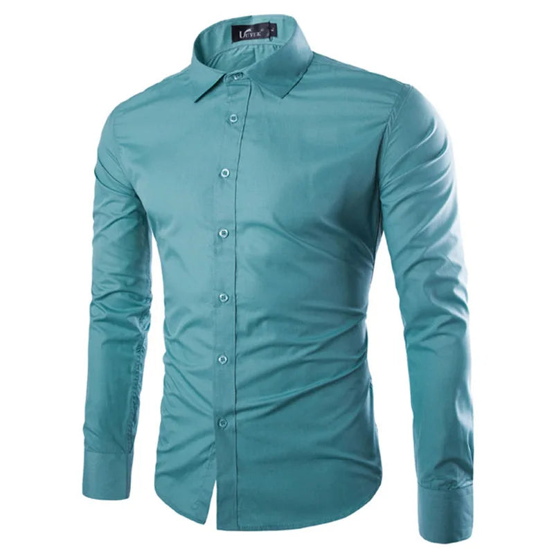Men's Candy Color Long Sleeve Shirt Casual Fashion for Spring & Summer-Shirt-Bennys Beauty World