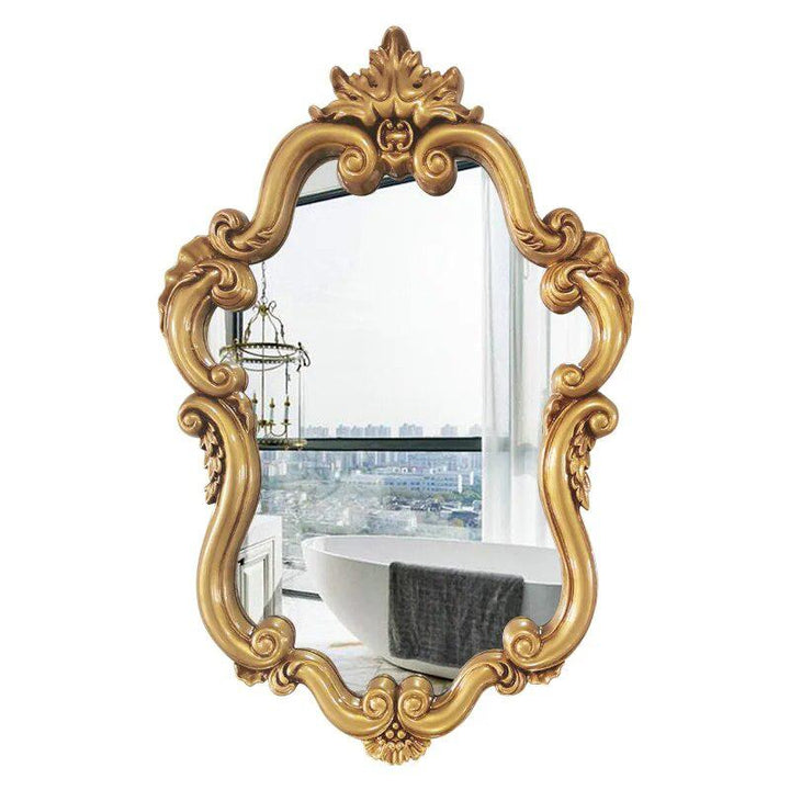 Large Mirror Wall Hanging 3d Decorative Home Vintage Makeup Indian Gold Mirror Irregular Shape Lace Lusterko Indoor Decor-Arlik interiors