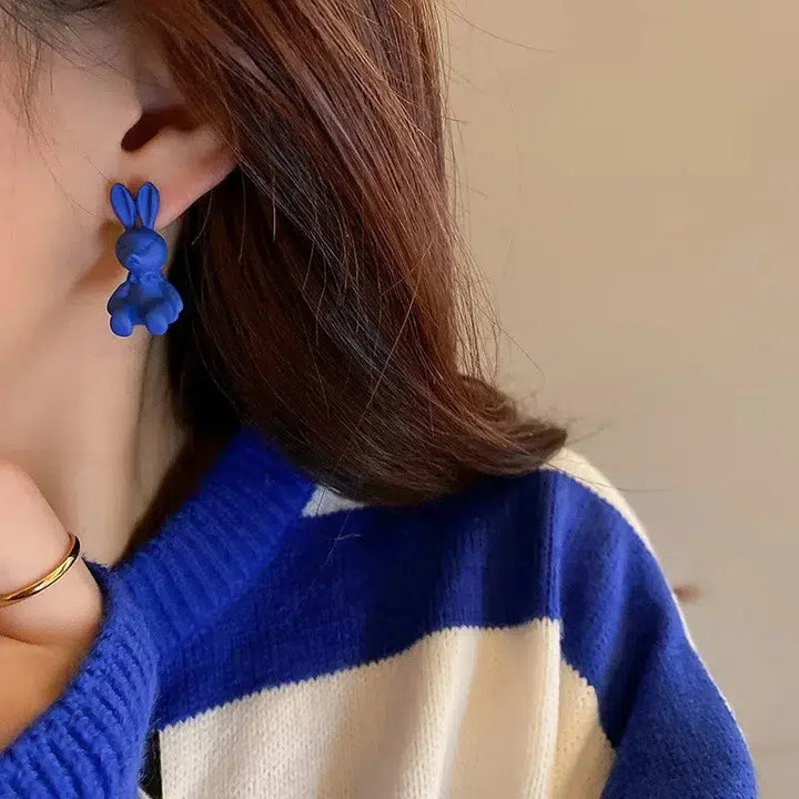 Blue Geometric Chain Earring for Women-Earring-Bennys Beauty World