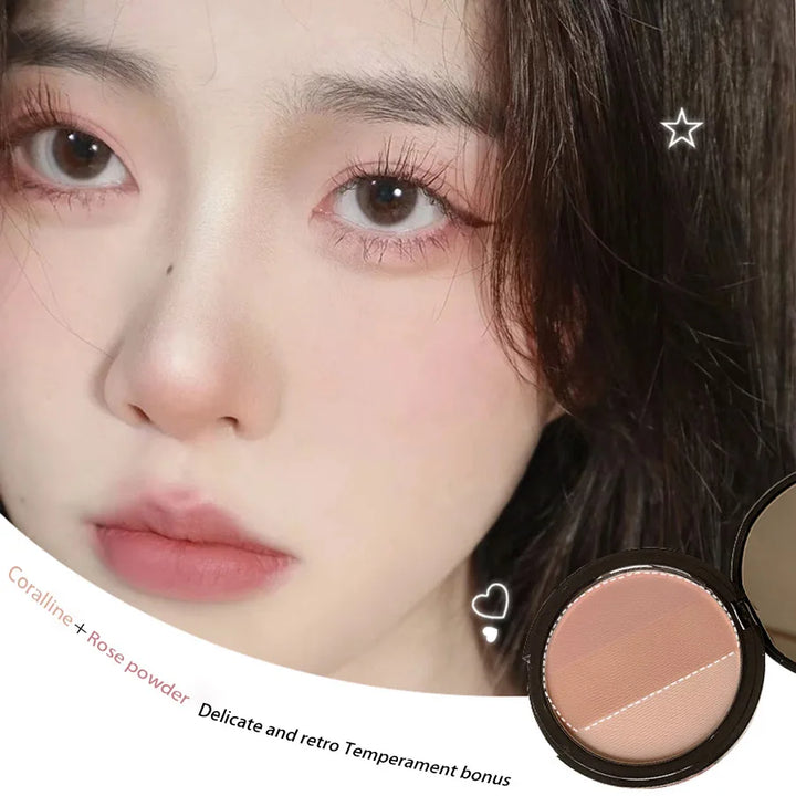Three-colour Blush Palette, Delicate, Long-lasting