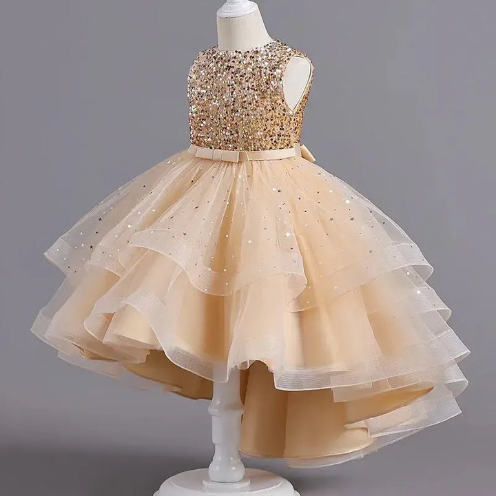 Girls Sequin Princess Dress – Sleeveless Formal Gown (Ages 3–14)-Baby &amp; Toddler Dresses-Bennys Beauty World