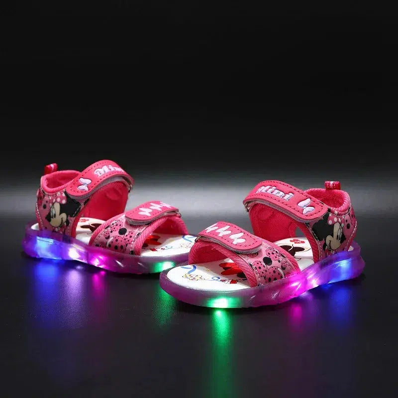 LED Light Casual Sandals Girls Sneakers Princess Outdoor Shoes-Shoes-Bennys Beauty World
