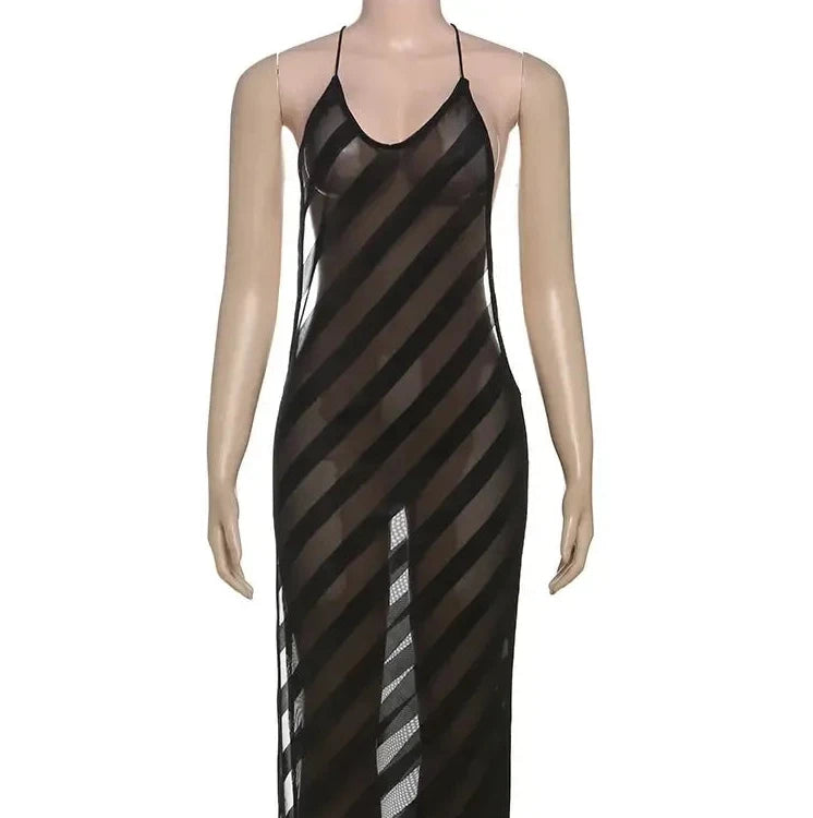 Women's Strapless Backless Knit Maxi Dress | Slim Fit Ankle-Length-Dresses-Bennys Beauty World
