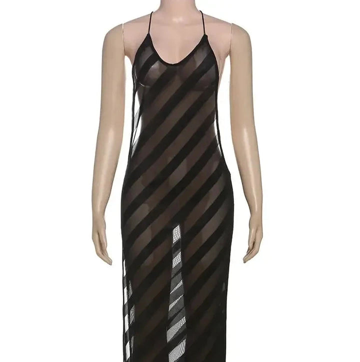 Women's Strapless Backless Knit Maxi Dress | Slim Fit Ankle-Length-Dresses-Bennys Beauty World