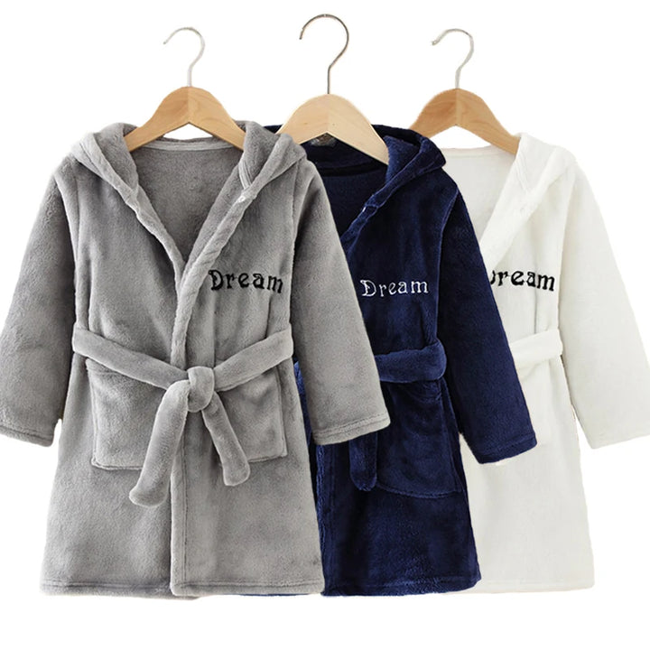 Kids Flannel Hooded Robe | Soft Cartoon Sleepwear | Ages 2–8