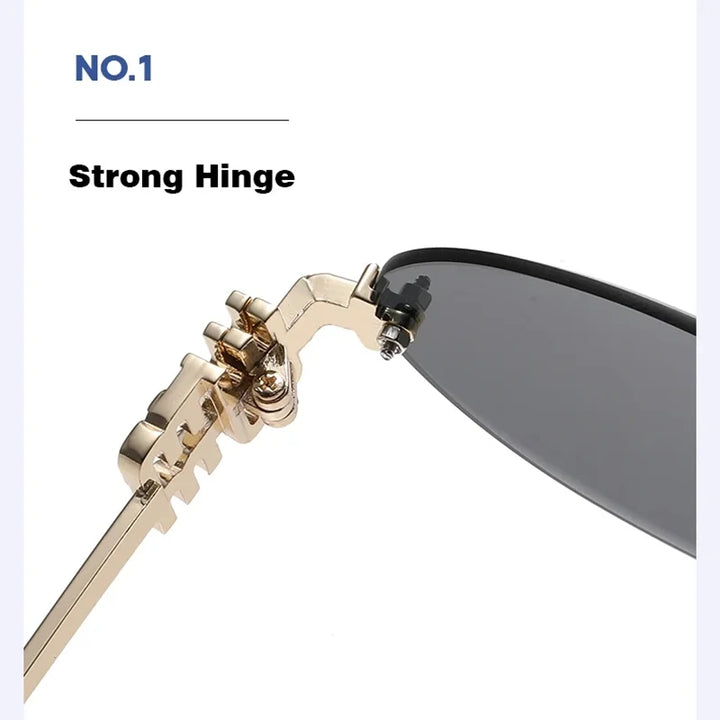 Oval Rimless Sunglasses | UV400 Anti-Glare Unisex Eyewear