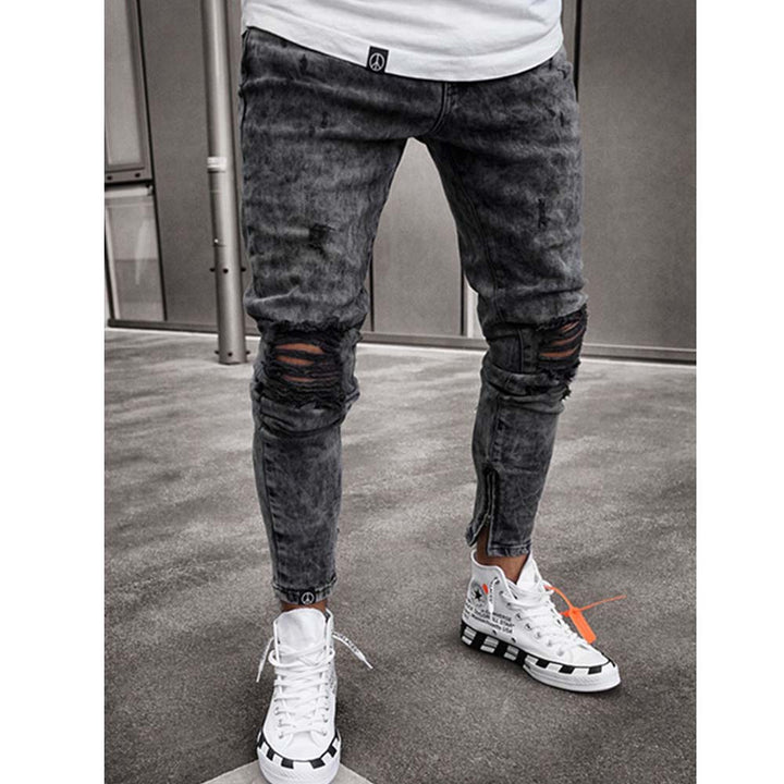 Men Pants Fashion Men Casual Pants Stretchy Demin Skinny Pants-pants-Bennys Beauty World