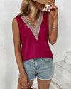 Fashion V-neck Lace Patchwork Women Tops And Blouses-Tops-Bennys Beauty World